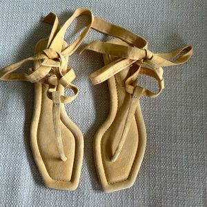 ALEXANDRE BIRMAN Yellow Suede  Strappy Sandals